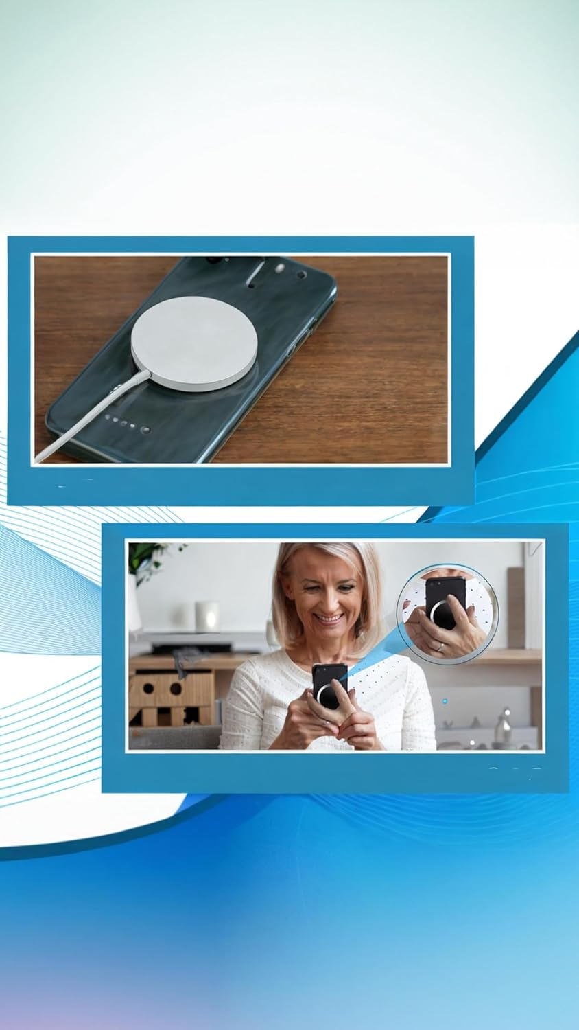 Honwor Universal Metal Rings for Wireless Charger - 16-Piece Magnetic Car Charger Kit - Secure, Fast Charging, Compatible with Iphone, Black image number 3