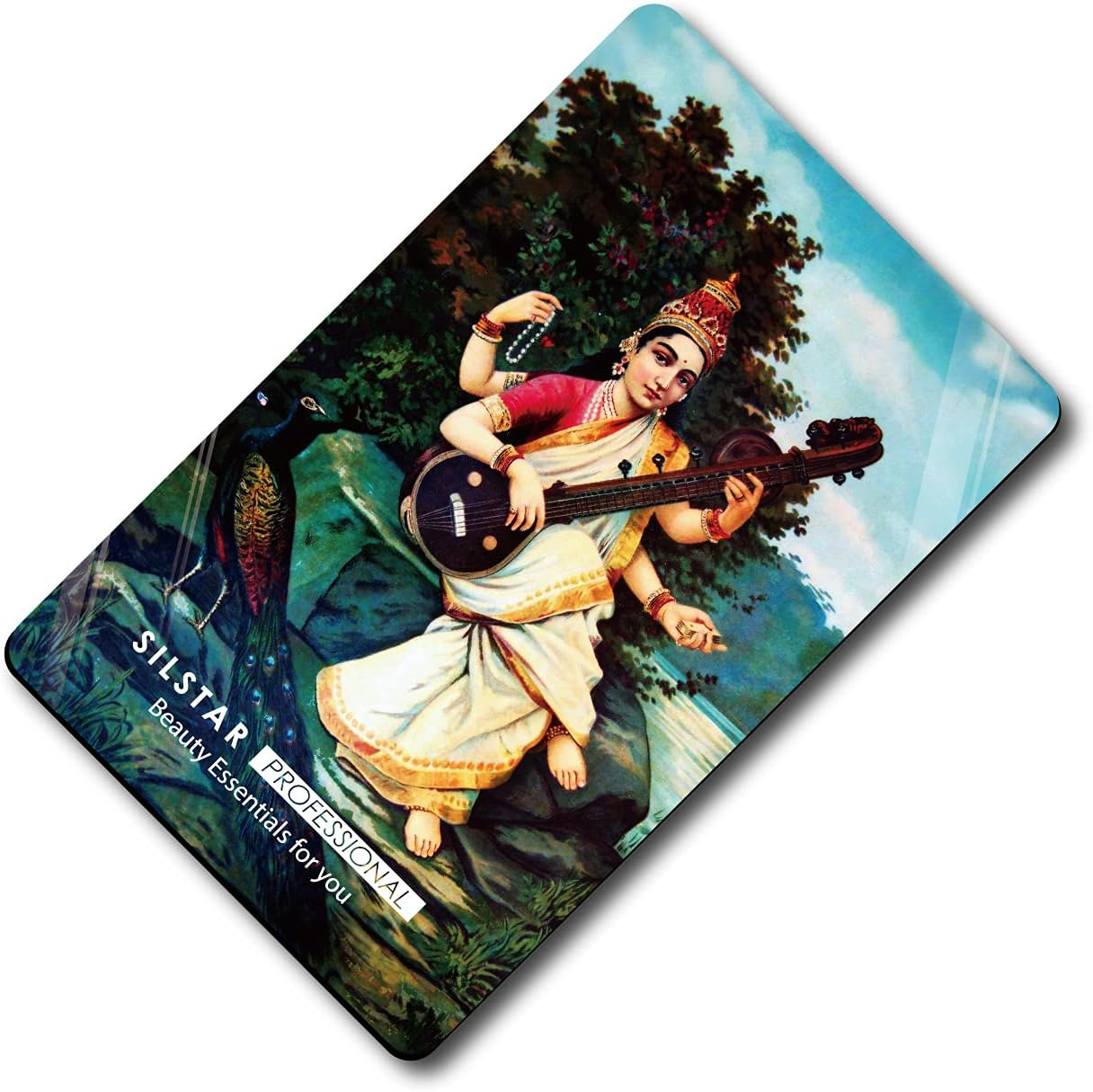 SILSTAR PROFESSIONAL Compact Card Mirror, Unbreakable Acrylic Makeup Mirror, Vanity Mirror Small for Wallet Case, Travel Purse, Handheld Compact Pocket Mirror_Raja Ravi Varma_Saraswati 144 image number 1