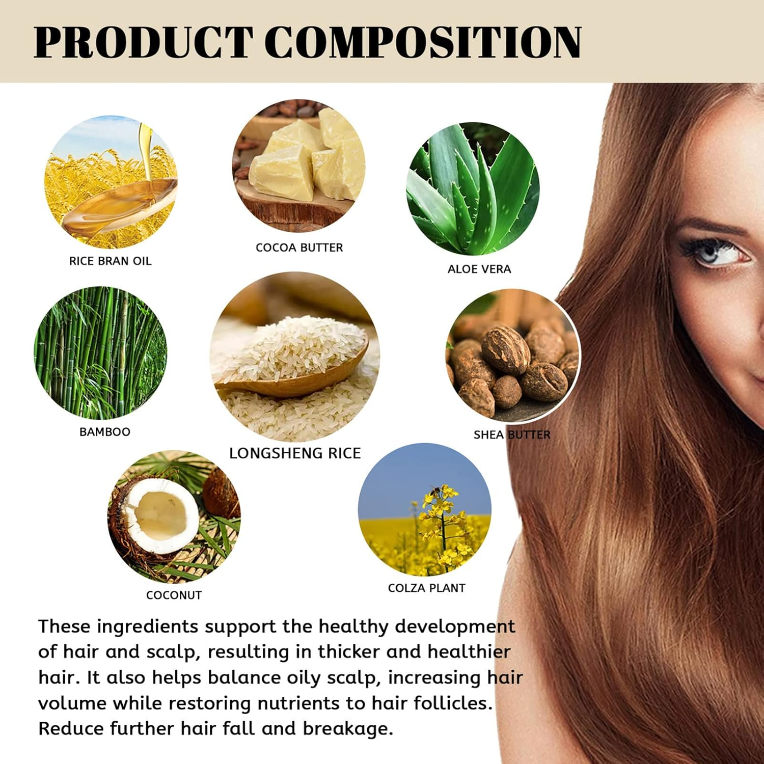 1Pc Hair Growth Rice Soap Shampoo Bar Nourish Hair Root Balance Oily Scalp Increase Hair Volume image number 4