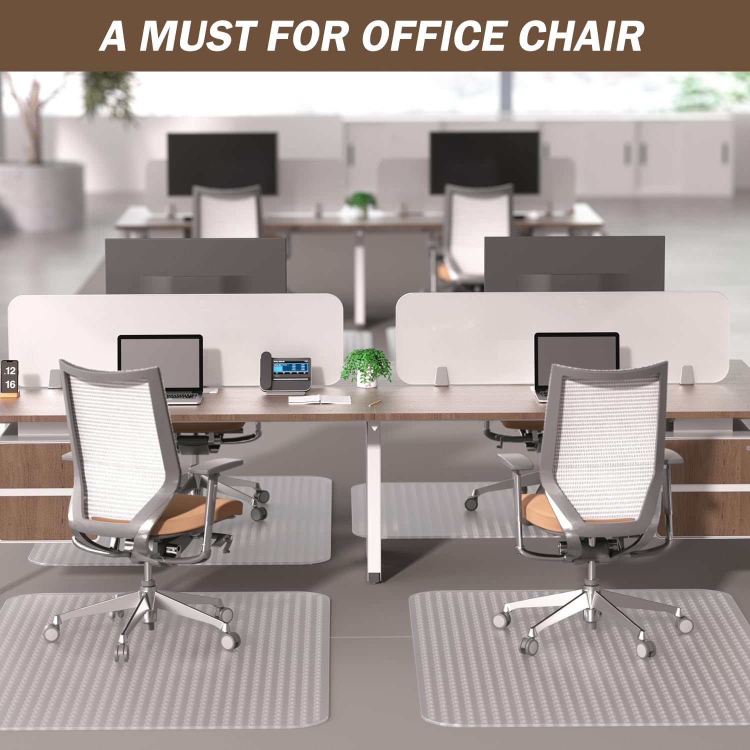 Carpet Protector Mat, 140X90Cm Anti-Slip Floor Mat for Office, Desk & Gaming Chairs image number 3