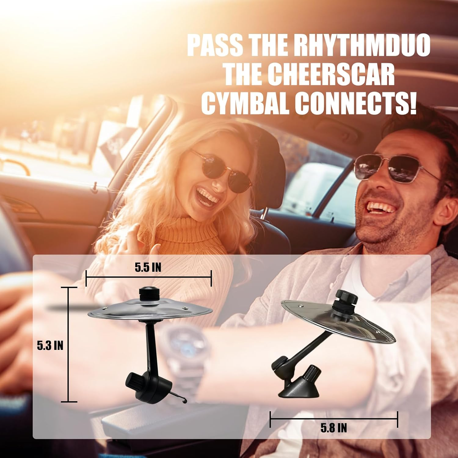 Car Cymbal, Car Crash Cymbal Air Vent - Easy Clip-On Mini Cymbal for Car Dashboard.Cool Car Interior Accessories for Entertainment(Silver) image number 6