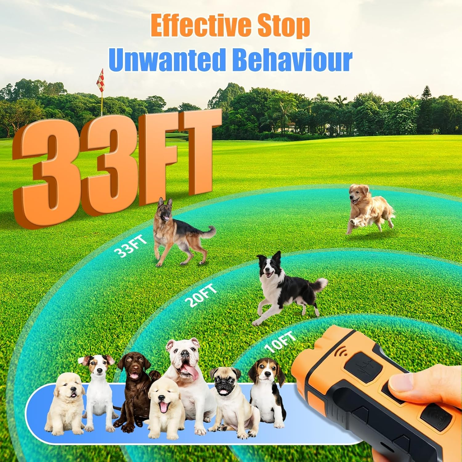 5-In-1 Dog Barking Deterrent Devices &ndash; anti Barking Device for Dogs, 3 Modes, 50Ft Range, Indoor/Outdoor Dog Training, Safe & Humane Bark Control with Rechargeable Battery image number 1