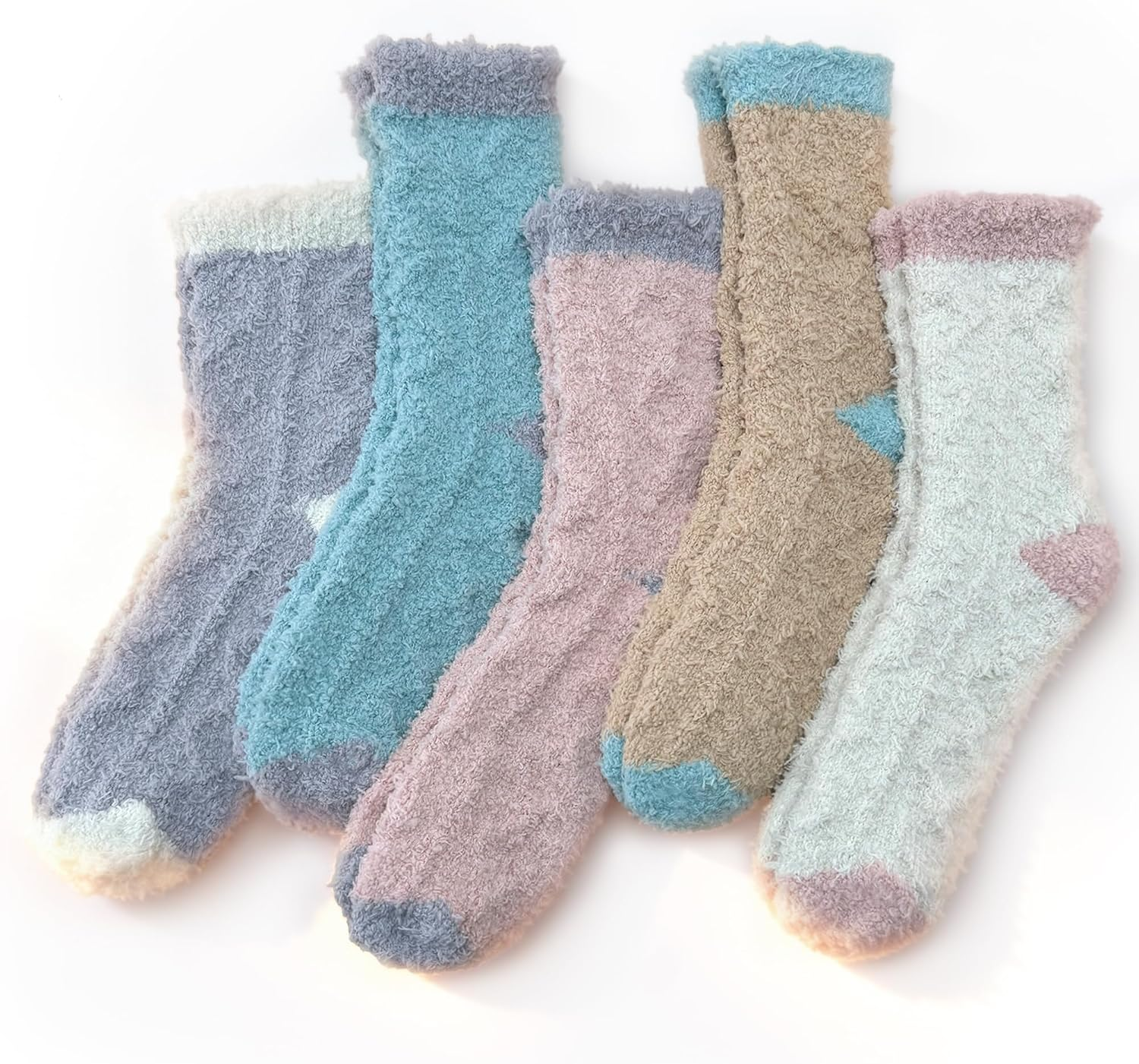 TEHOOK Fuzzy Socks Soft Cozy Fluffy Slipper Winter Warm Plush Socks Christmas Stocking Stuffers Gifts for Women