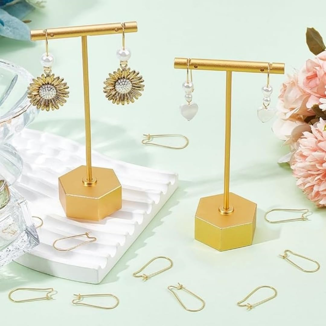 120Pcs Earring Hooks Stainless Steel Kidney Ear Wires Interchangeable Dangle Earwire Hooks Gold Silver Mixed Sizes Earring Findings Parts for DIY Jewelry Making，For DIY Jewelry Making image number 1