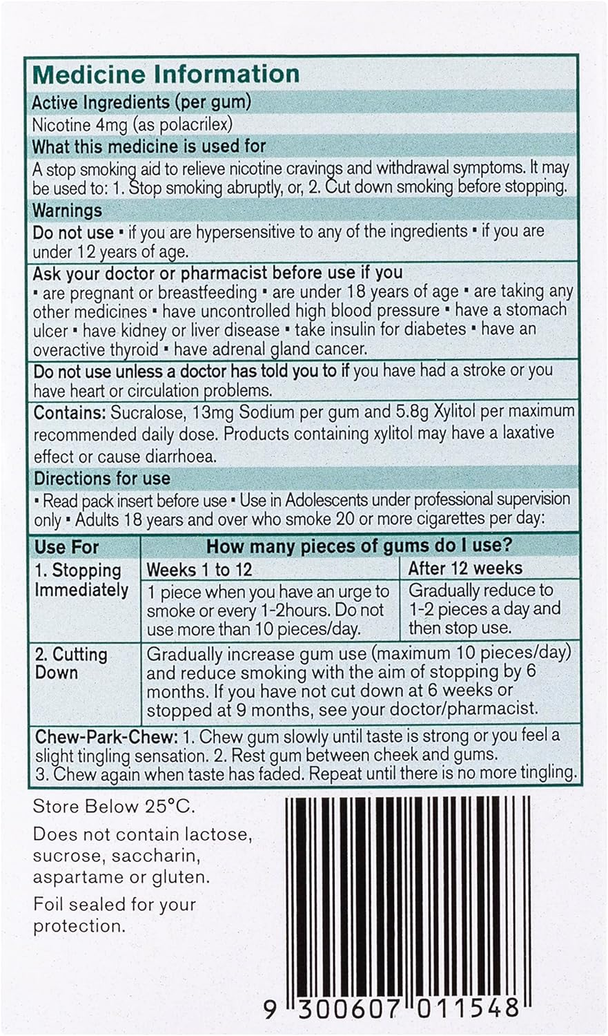 Nicorette Quit Smoking Extra Strength Nicotine Gum Spearmint 105 Pack image number 5