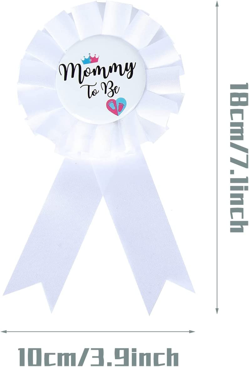 HAPPYLAND Gender Reveal Decorations Sash and Tinplate Badge Mommy to Be and Daddy to Be Baby Shower image number 3