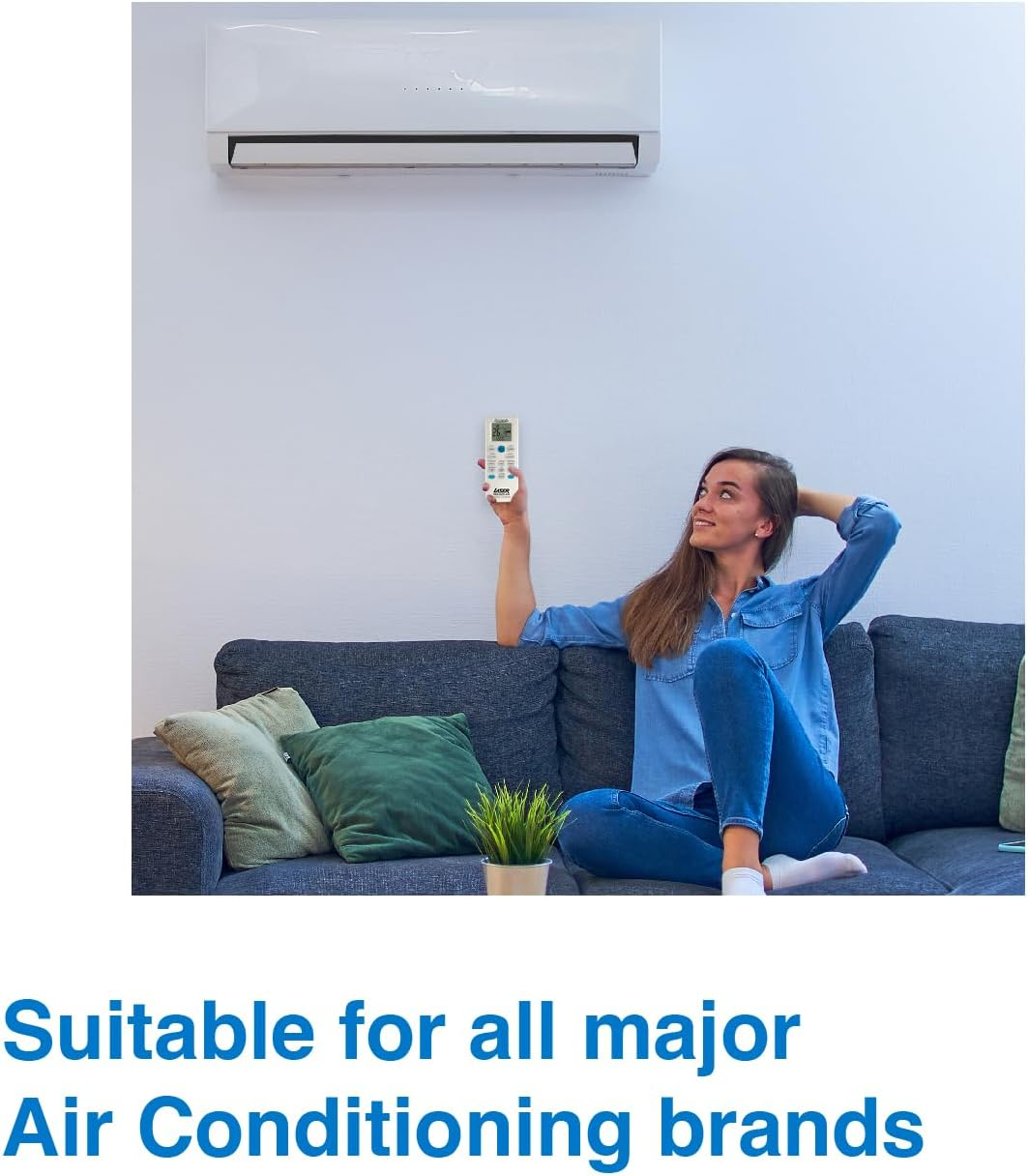 Laser Universal Air Conditioner Remote &ndash; Quick 2-Button Setup, Compatible with Major AC Brands, Easy Replacement Remote with LCD Display, Quick Heat & Cool Modes, Supports Split System & Portable ACS image number 1