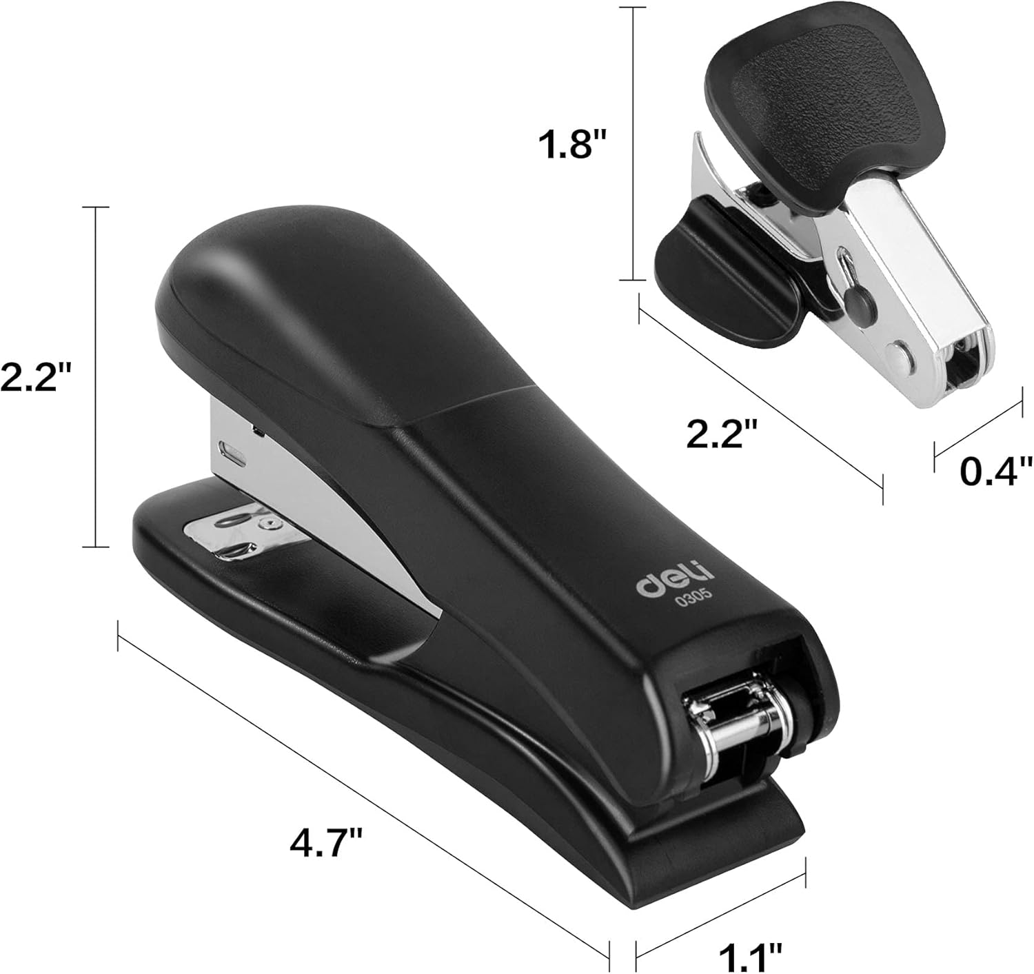 Deli Stapler Value Pack, Desktop Standard Staplers, 20 Sheet Capacity, Includes Staples & Staple Remover, Black image number 3