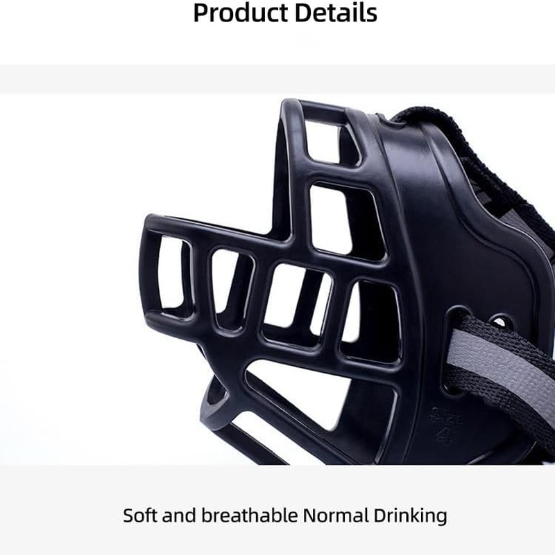 Dog Muzzle, Basket Muzzle for Small Medium Large Dogs, Soft Cage Muzzle for Biting Chewing, Allow Drinking Panting (No.3) image number 6