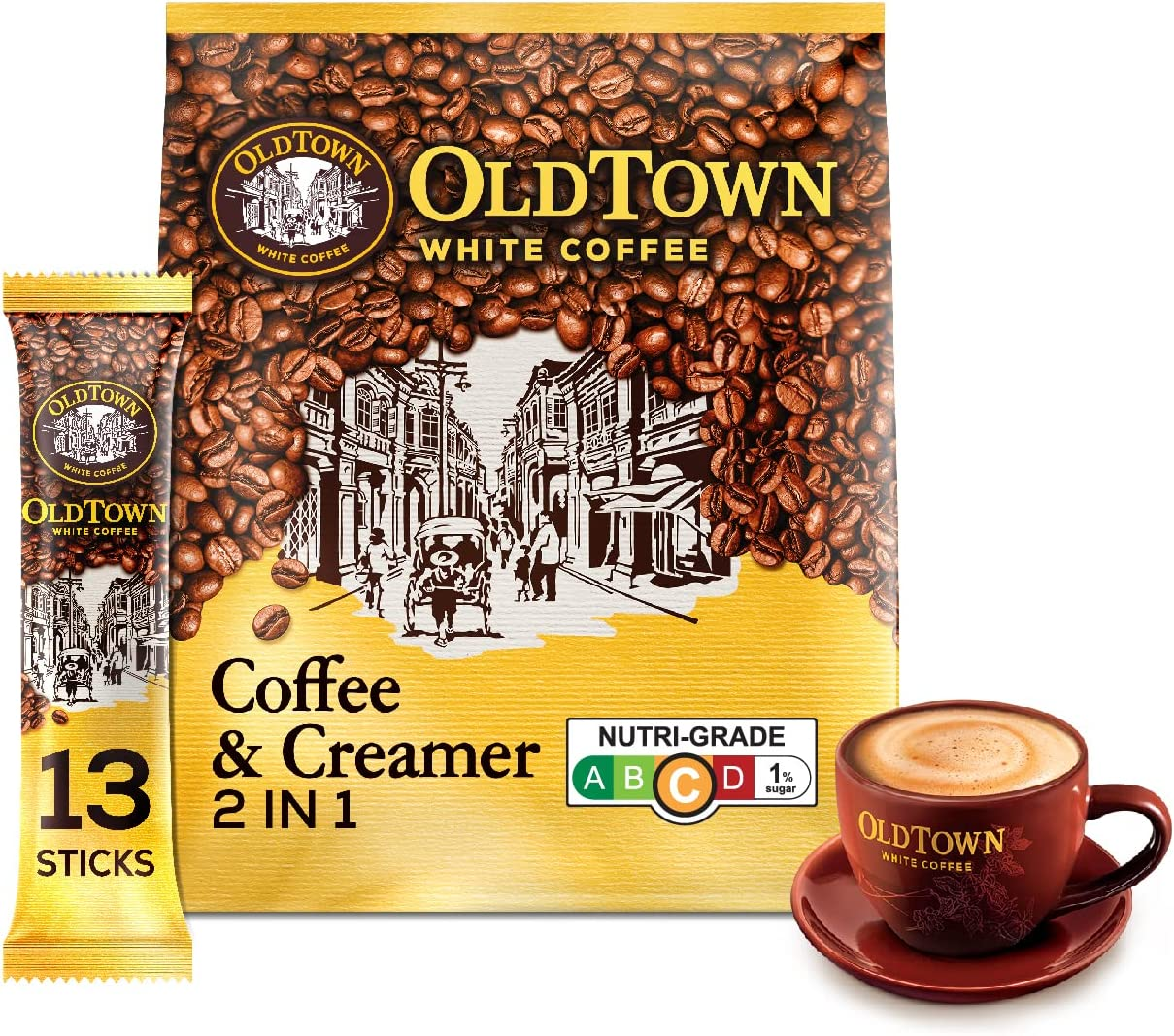 Oldtown 2 in 1 White Coffee and Creamer, 375 G image number 4