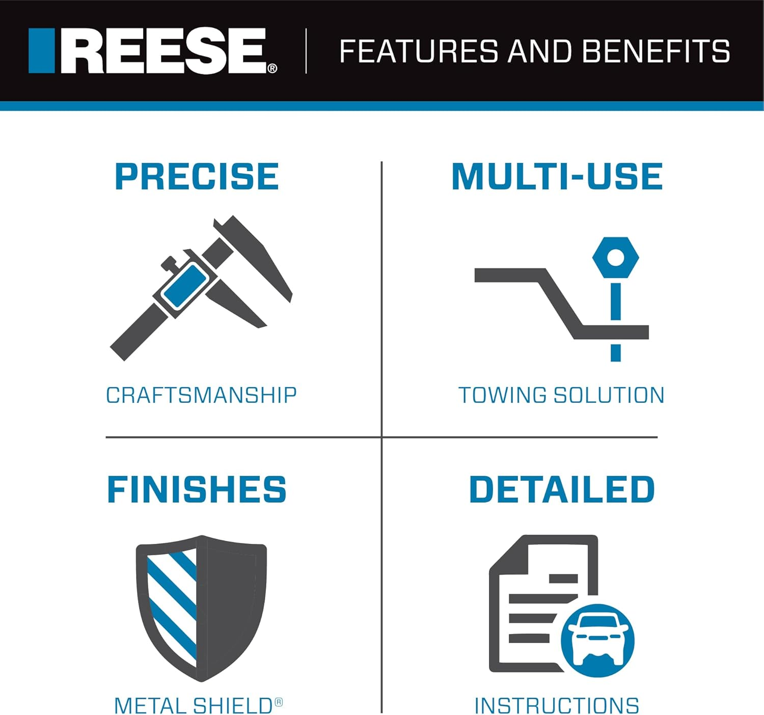 Reese Towpower 7043000 1-1/4" Class II Interlock Starter Kit, Black image number 2