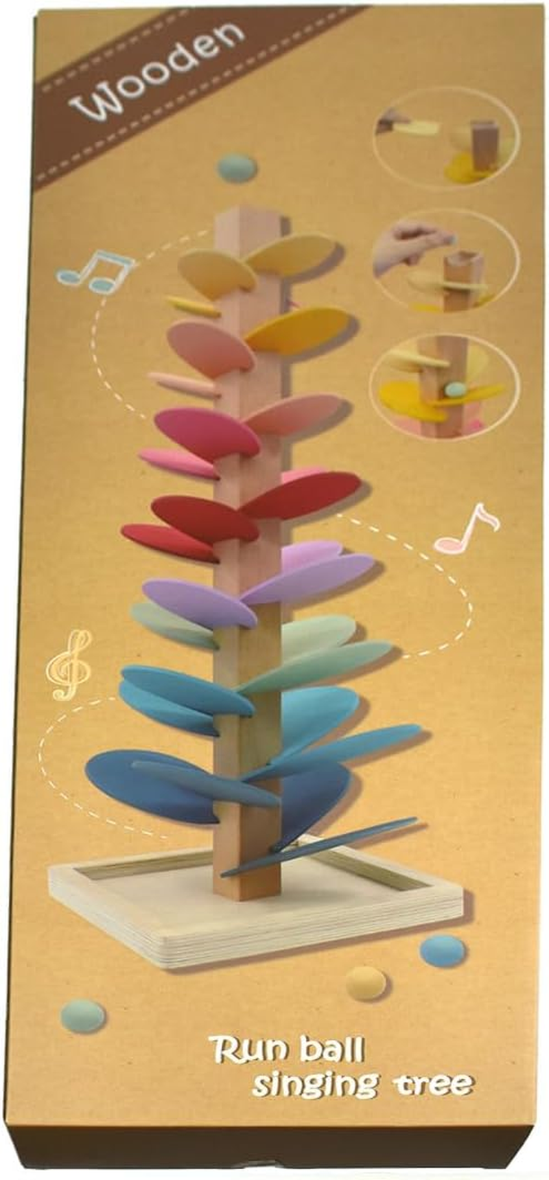 Kaper Kidz Calm & Breezy Marble Run Sound Tree Pastel Craft Kit image number 4