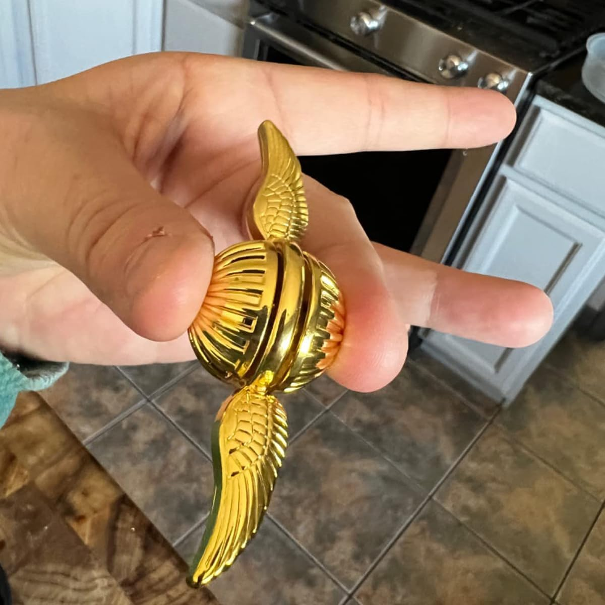 Metal Fidget Spinner, Magic Orb Hand Finger Spinner, Gold Fidget Spinner Stress Relief anti Anxiety Desk Decoration Gifts Party Favors for Adults image number 3