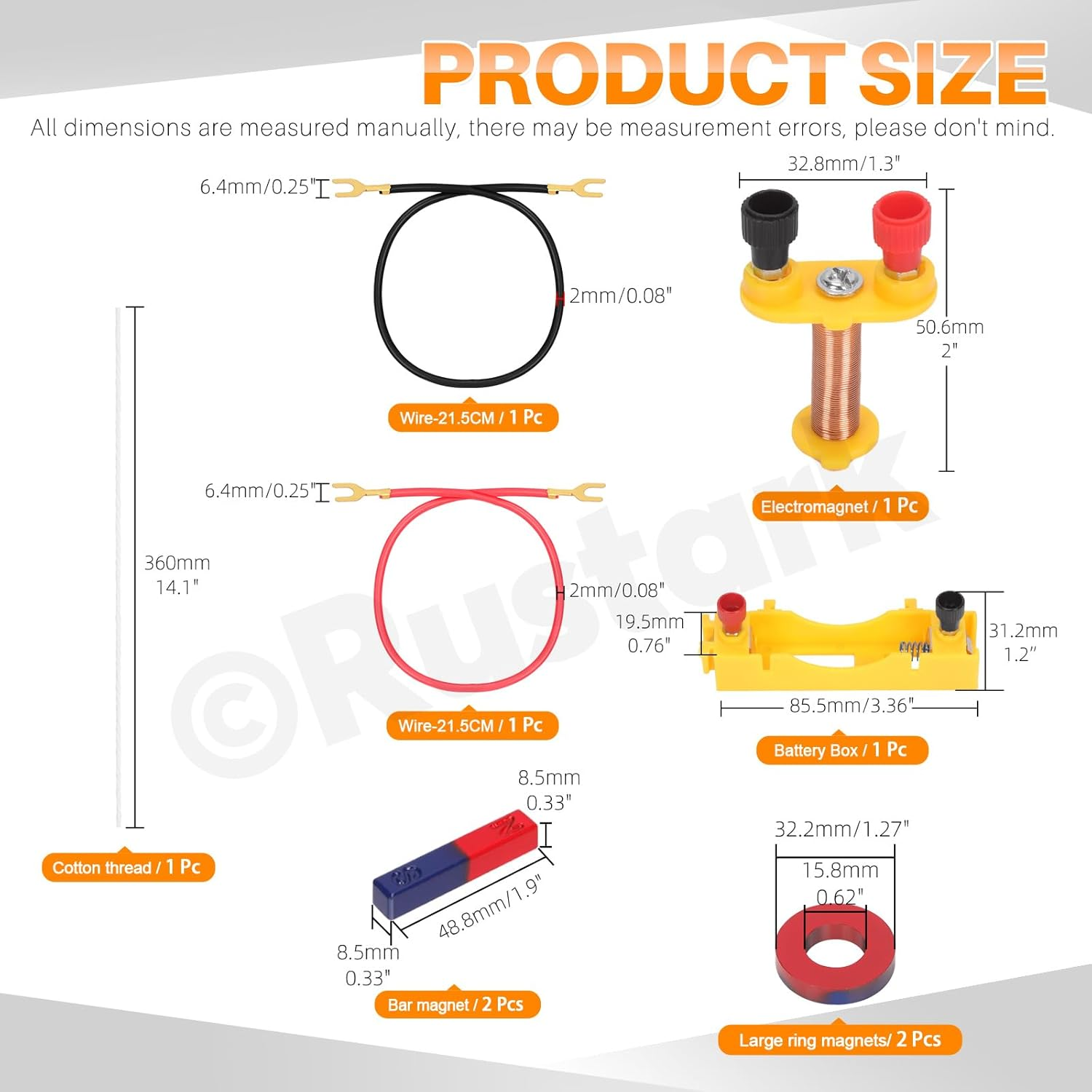 39Pcs Science Magnet Kit: Physics Electromagnet Experiment Set, Education Science Experiment Tools for School Students image number 1