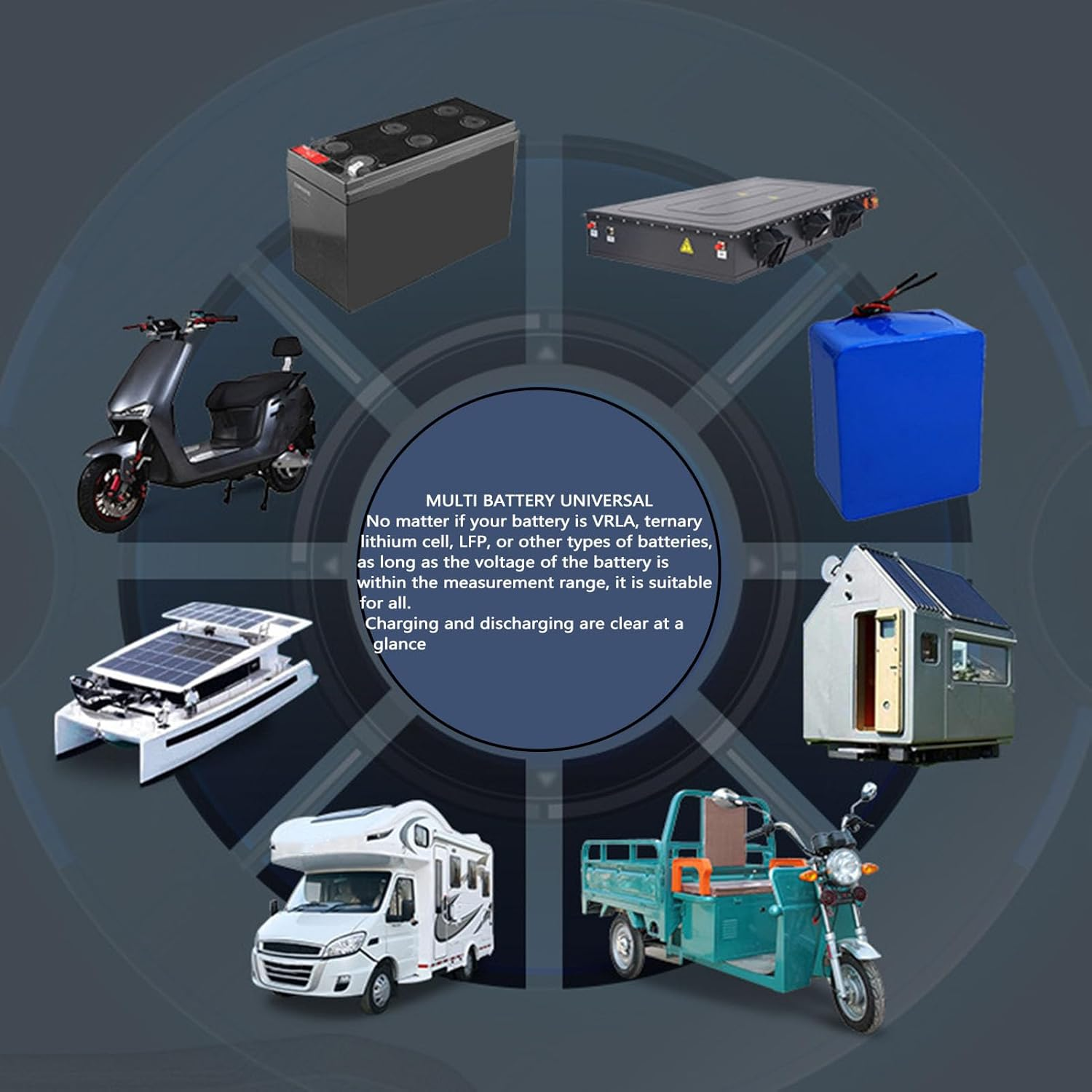 Wifi RV Coulomb Meter,Remote Monitoring,Battery Capacity Power Voltmeter 10-100V 100A,Optimized Interface,High Precision,Dark and Light Mode image number 3