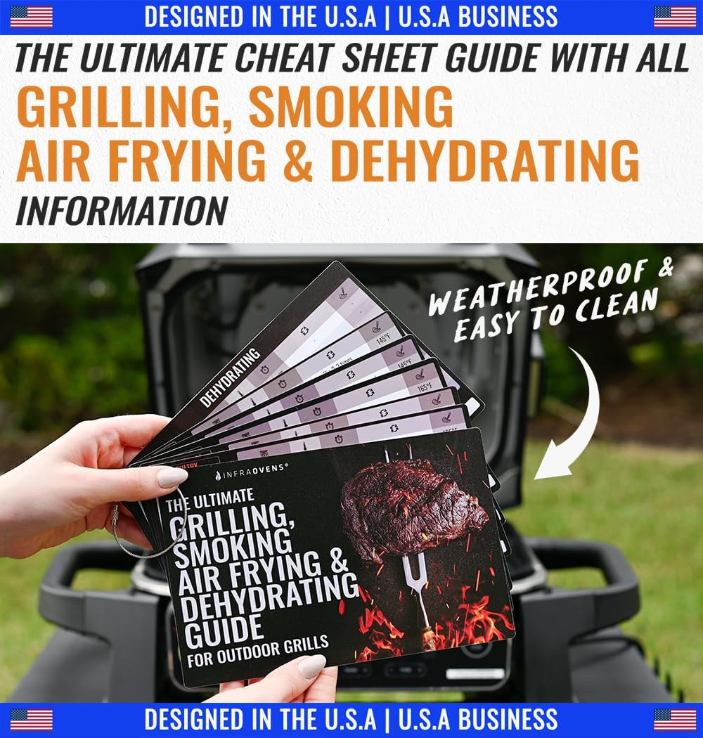 INFRAOVENS Drip Pan Liner for Ninja Woodfire Outdoor Grill OG701 OG751 Reusable Non Disposable Tray and Waterproof Cheat Sheet Cooking Guide Accessory for Wood Fire Grill Smoker 7-In-1 & Air Fryer image number 2