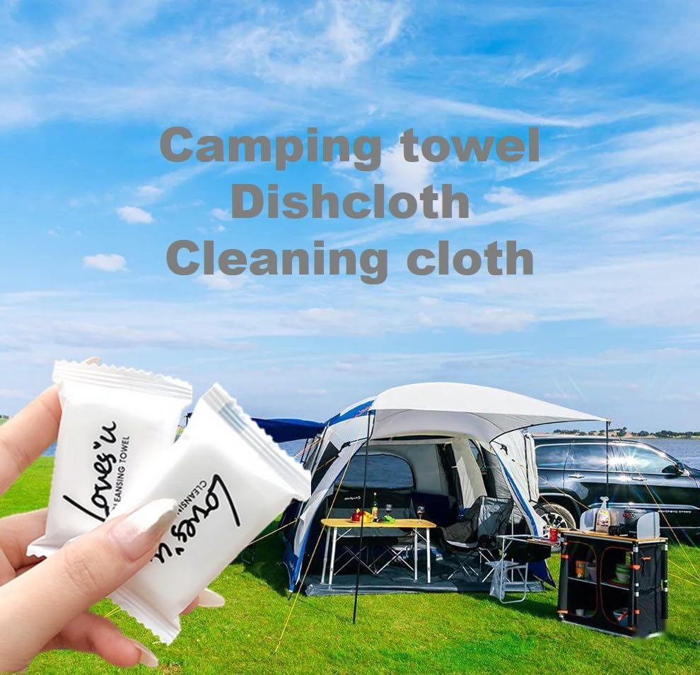 Compressed Washcloths Towels, Premium Disposable Wash Cloths for Travel Camping image number 5
