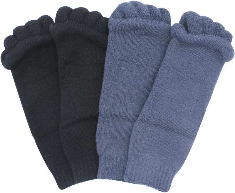 3 Pairs Yoga Sport Gym Five Toe Separator Socks Foot Alignment Pain Massage Toeless Socks image number 3