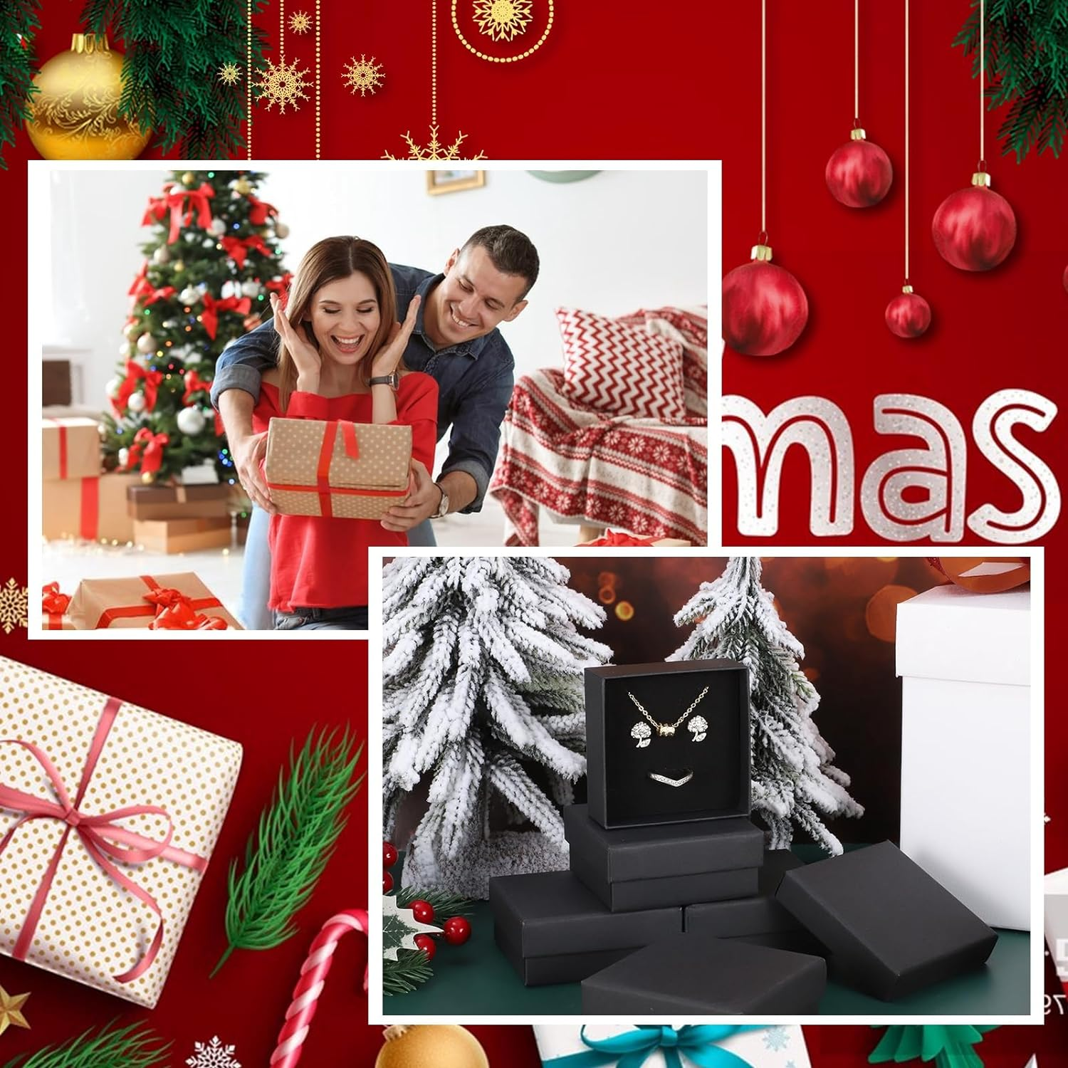 WSICSE 24Pcs Jewelry Gift Boxes - Black Small Packaging for Jewelry Storage, Cotton Filled Cardboard for Earrings, Rings, Necklaces - Valentine'S Day, Mother'S Day image number 3