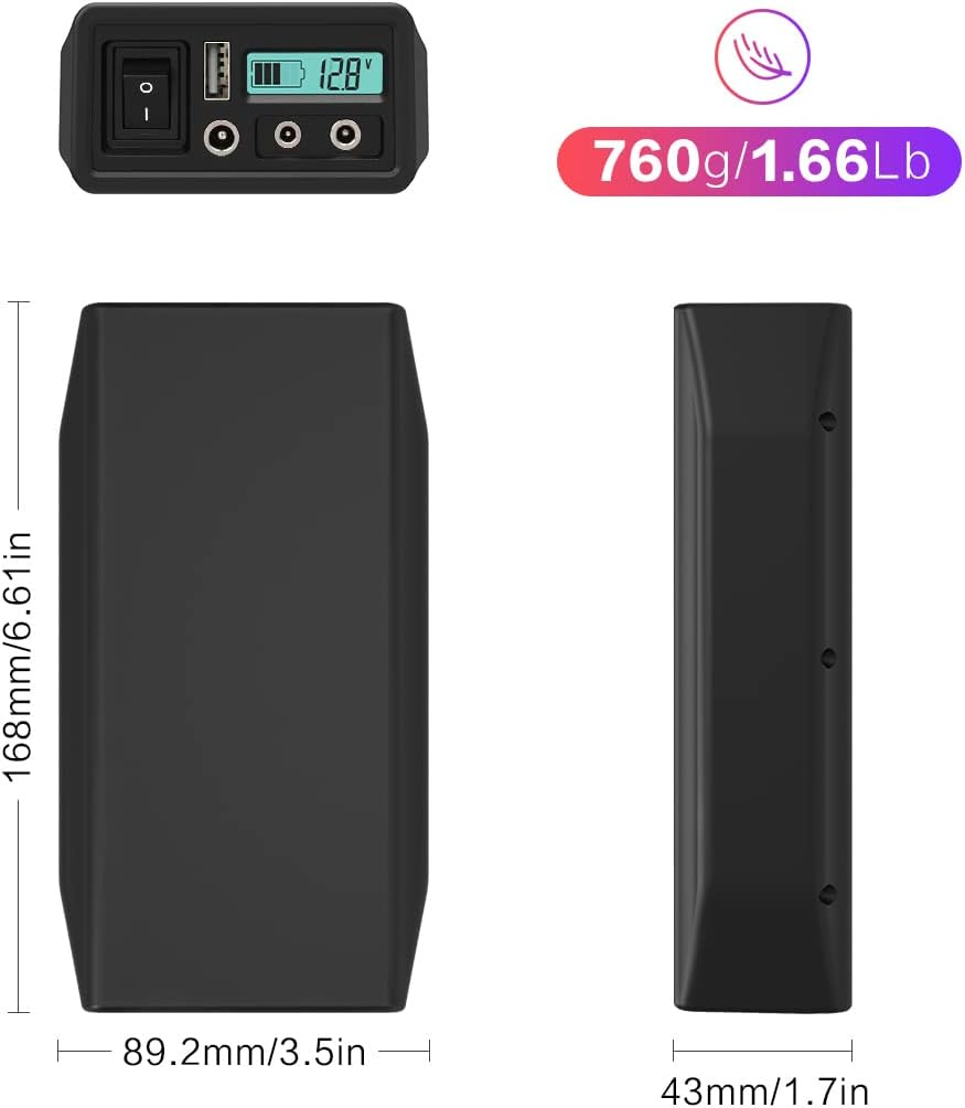 Talentcell 12V Lifepo4 Battery Pack LF4106, 2000 Cycles Rechargeable 12.8V 6Ah 76.8Wh Lithium Iron Phosphate Battery with DC 12/9/6 Volt and 5V USB Output for LED Strip, CCTV Camera, Mobile and More image number 2