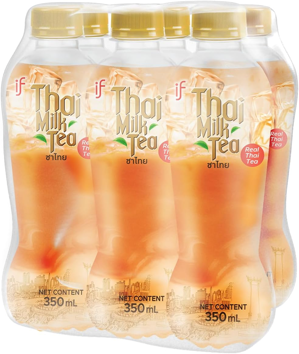 IF Thai Milk Tea Drink Made with Black Tea and Creamy Milk for Smooth Asian Drinks Experience | 350Ml Bottle Pack of 6