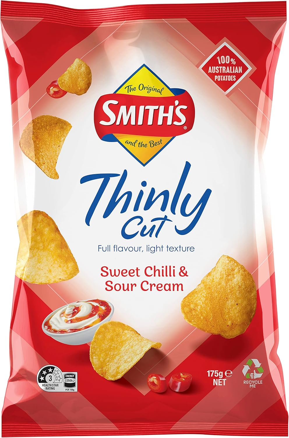 Smith&rsquo;S Thin Cut Potato Chip Share Pack Sweet Chili & Sour Cream 175G image number 3