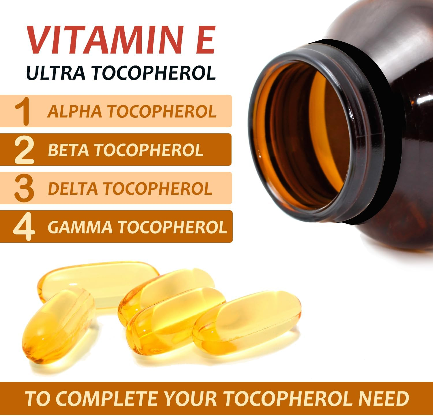 Kala Health Vitamin E 1000 IU Ultra Tocopherol 450Mg Vitamin E Vegan &ndash; All 4 Tocopherols - Alpha Tocopherol + Beta Tocopherol + Gamma Tocopherol + Delta Tocopherol&ndash; Unique D Alpha Tocopherol Vitamin E