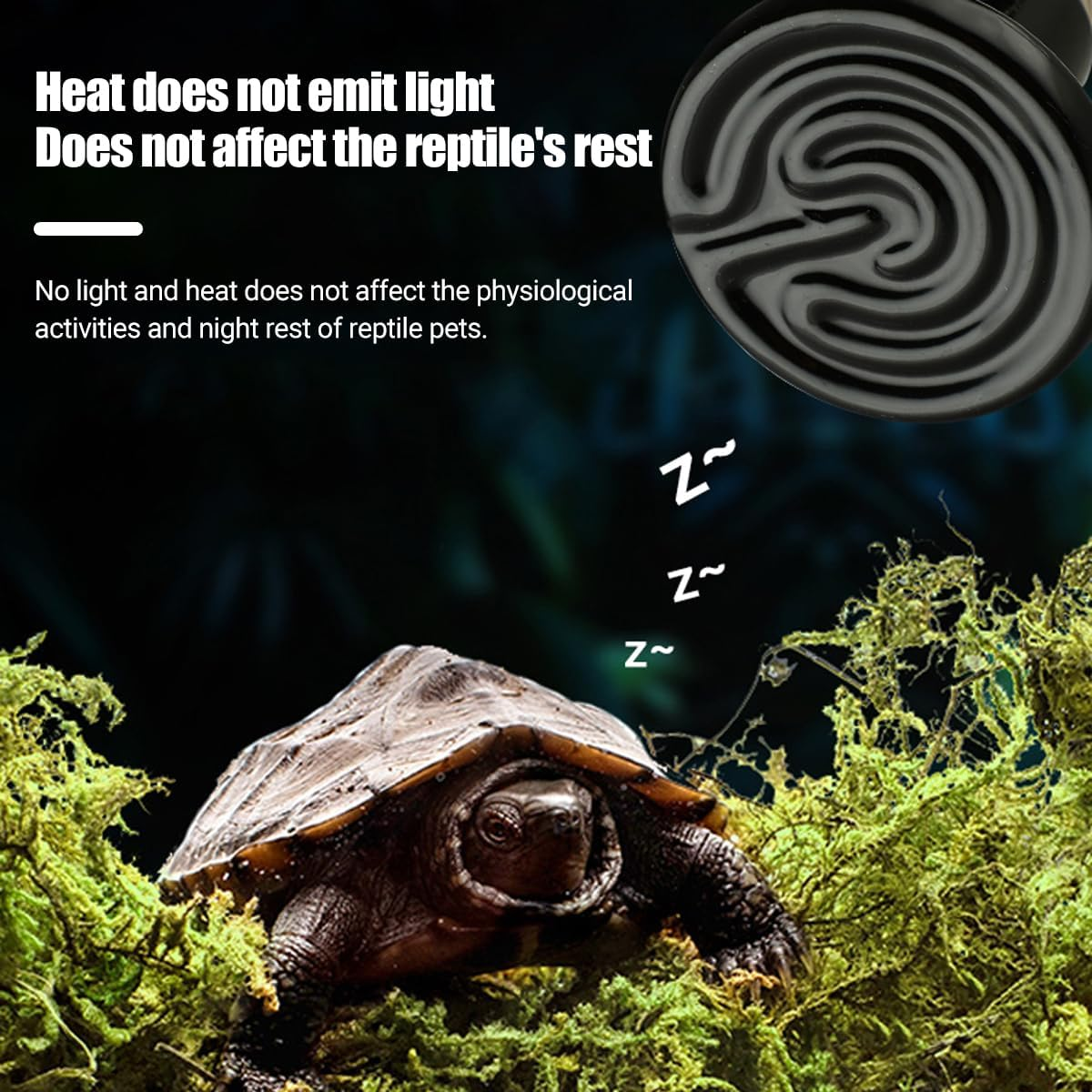 AIMALL Ceramic Infrared Heat Lamp Bulb 4-Inch Reptile Heater, Waterproof and No Light Emission, for Terrariums