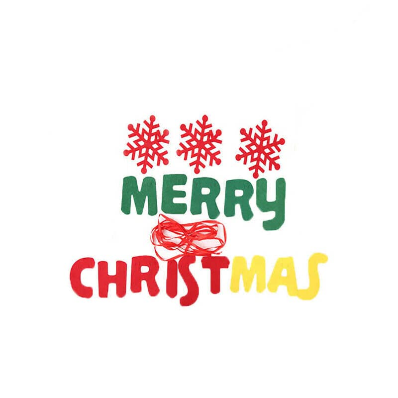 Merry Christmas Banner Felt Christmas Santa Flags Banner Hanging Xmas Decorations - 2.8M Decorative Hanging Xmas Garland for Home, Office, and Market Displays image number 2