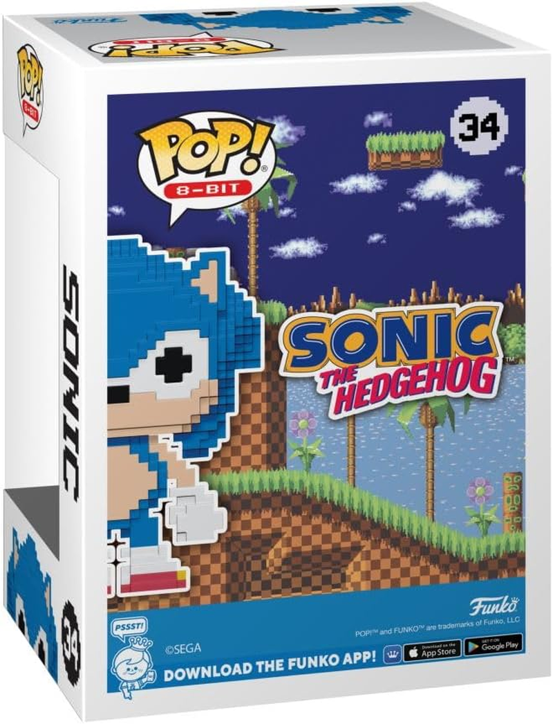 Funko Pop! Sonic the Hedgehog: 8-Bit Sonic Vinyl Figure, 3.65-Inch Height image number 1