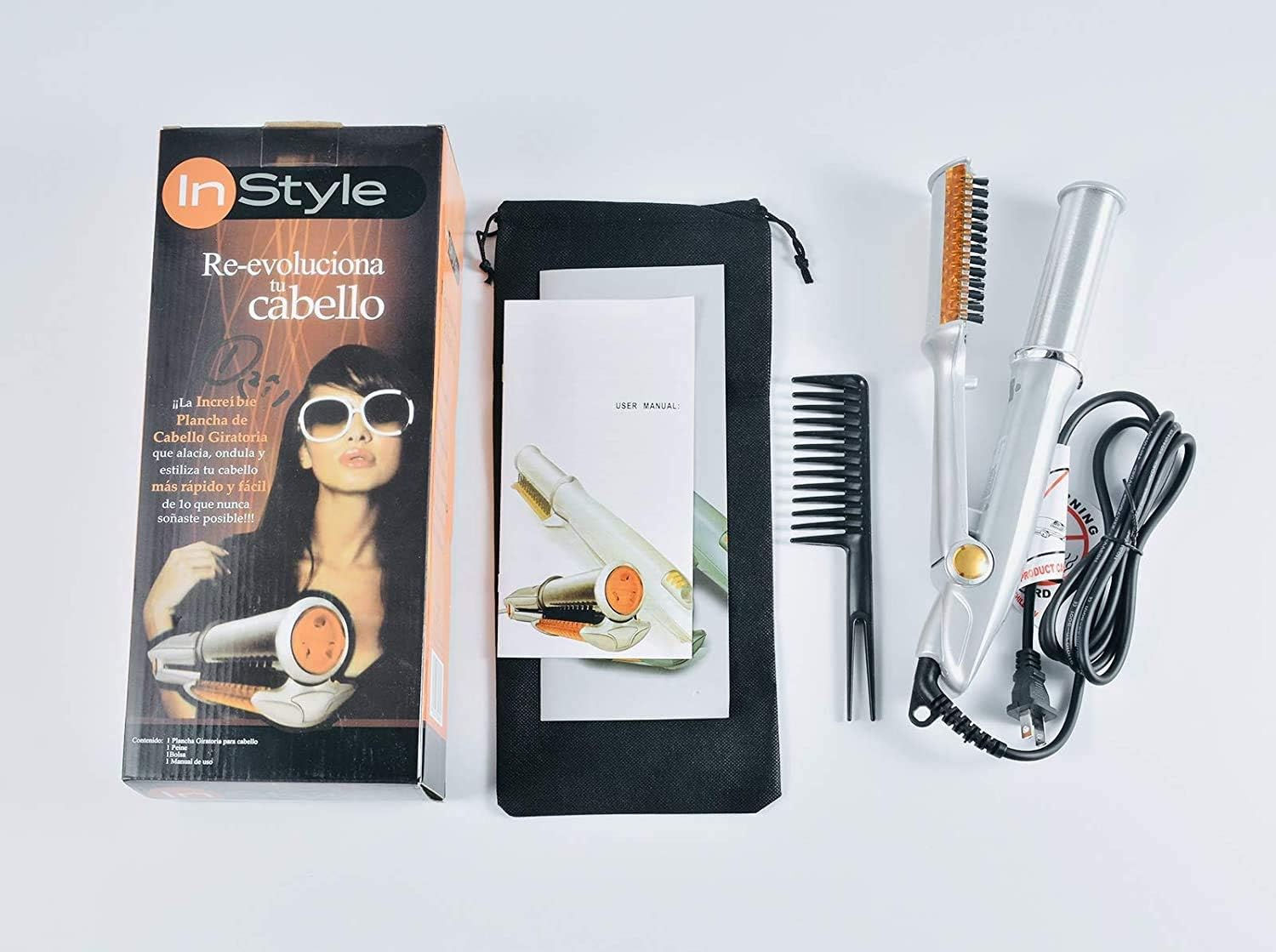 2-Way Rotating Tourmaline Ceramic Straightener & Styler Hot Iron Straight Comb for All Types of Hair with 360&deg; Swivel Cord image number 2