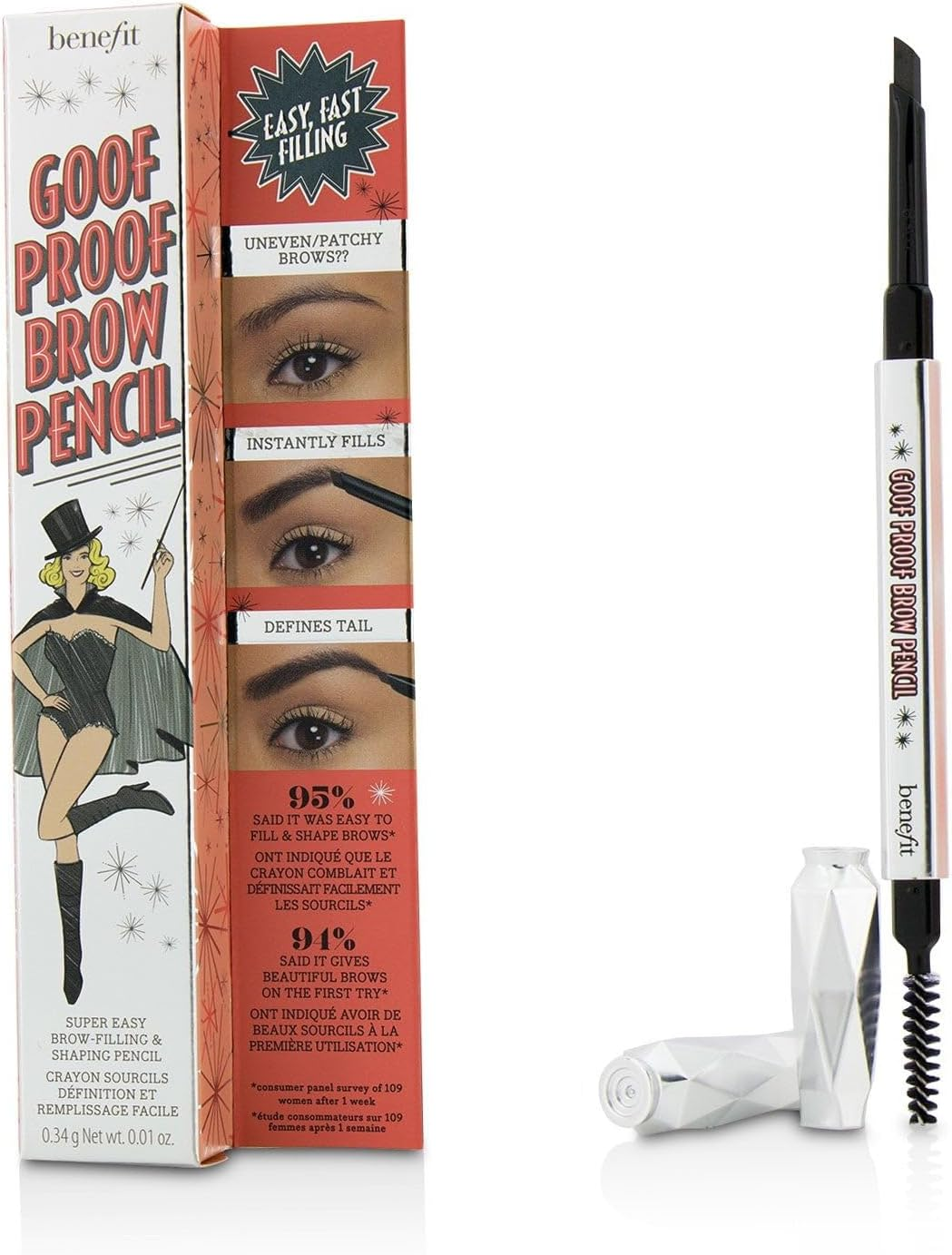 Benefit Goof Proof Brow Pencil - # 3.75 (Warm Medium Brown) 0.34G/0.01Oz image number 3