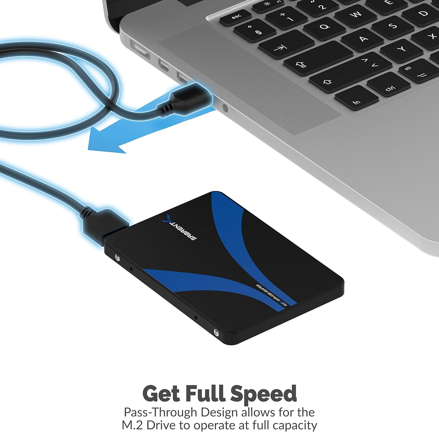 SABRENT M.2 SSD [NGFF] to USB 3.0 / SATA III 2.5-Inch Aluminum Enclosure Adapter (EC-M2CU) [Not Nvme]