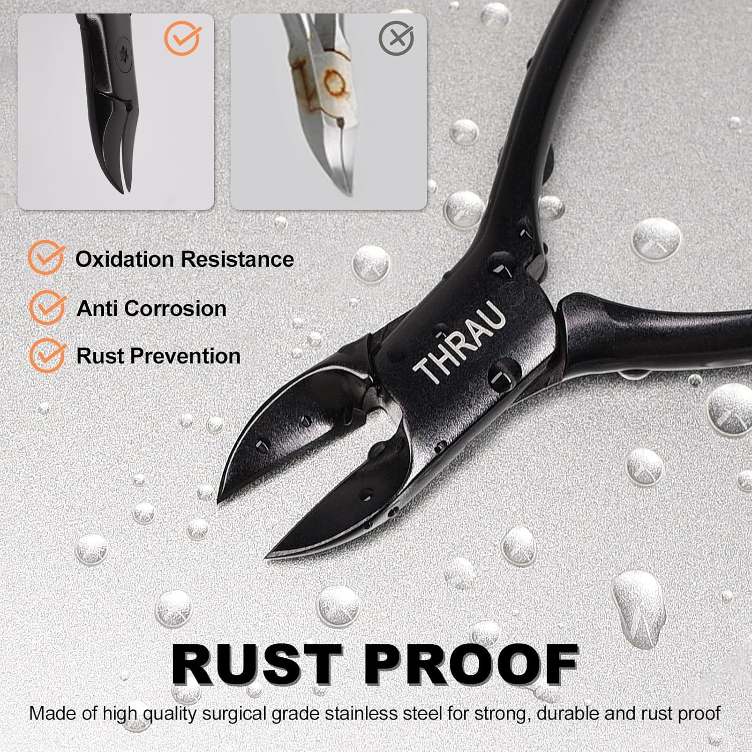 THRAU Toe Nail Clipper for Ingrown or Thick Toenails, Nail Cutter Podiatrist Toenail Trimmer for Manicure, Pedicure image number 1