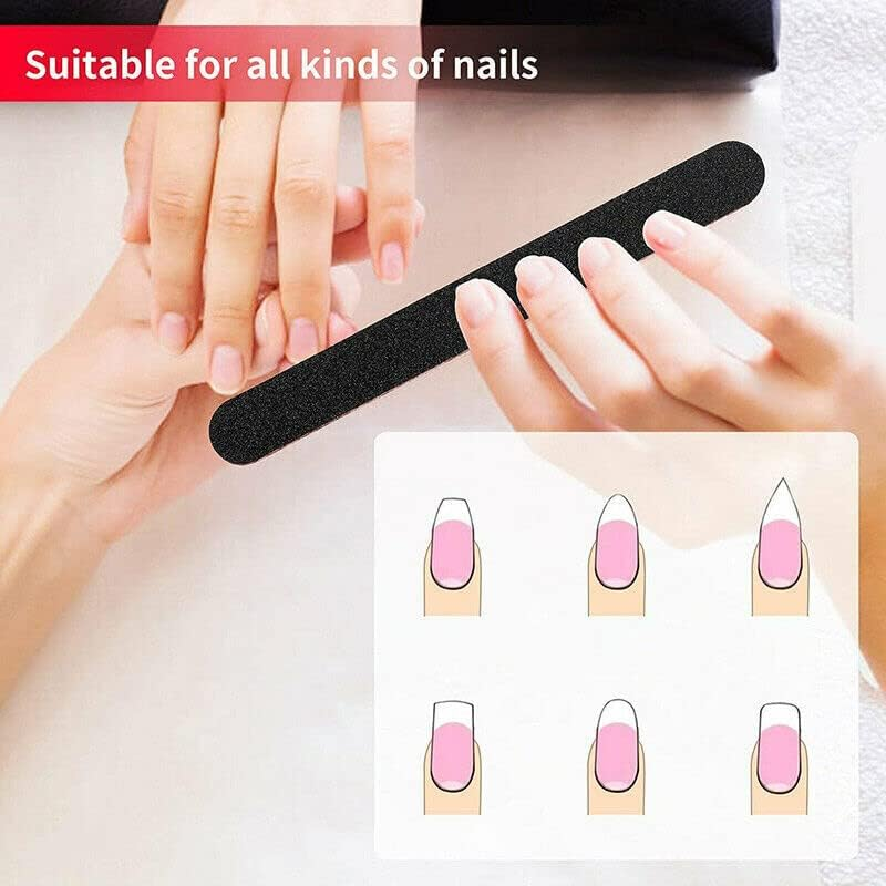 Nail Files Professional 100/180 Grit Nail File Art Pedicure Manicure Pedicure, UV Gel & Acrylic Nail Prep, Home and Salon Use