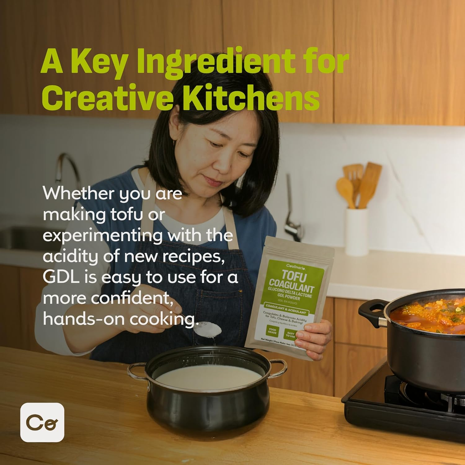 Coolinario Glucono Delta Lactone - GDL (2 Oz) Mild Acidulant & Coagulant for Tofu, Cheese & Baking | Gentle Sweet-Tart Flavor | Perfect for Molecular Gastronomy & Food Preservation | Food-Grade