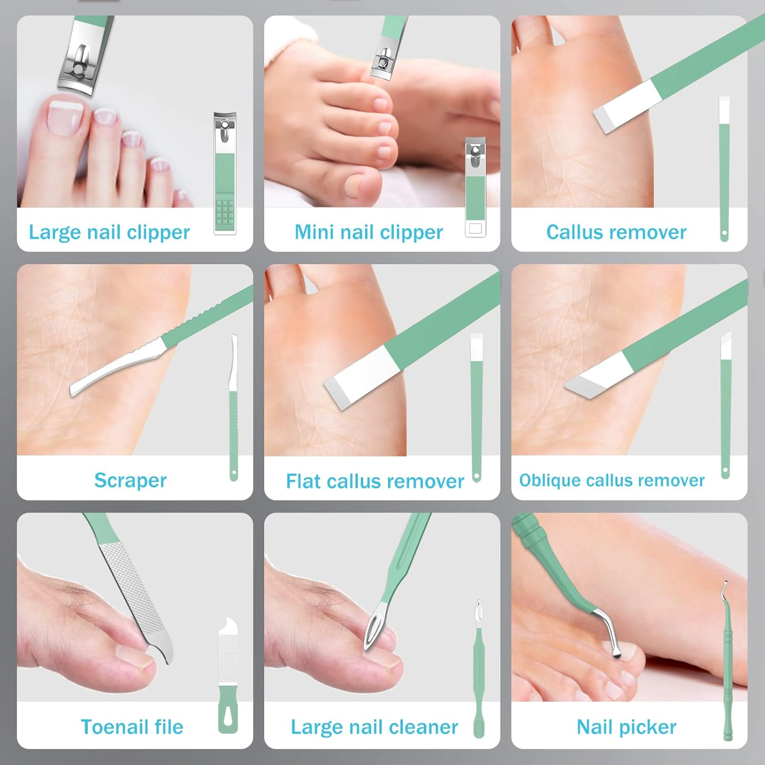 Manicure Set Personal Care, Nail Clipper Kit, Professional Nail Clipper Pedicure Set, Nail Tools with Luxurious Travel Case, Gifts for Men Women Family Friend, 31 Pieces (Green) image number 2