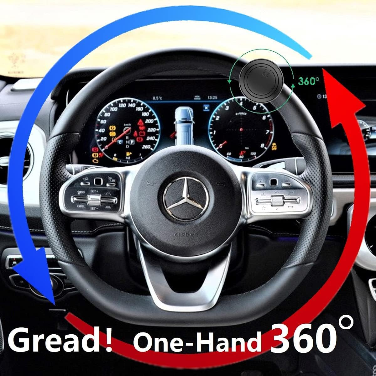 Steering Wheel Knob Spinner Wheel Knob, Skin-Touch Silicone, Low Profile, Compatible with Any Steering Wheels - Car, Tractor, Mower, for One-Handed Driving and Make Driving More Comfortable and Safer image number 2