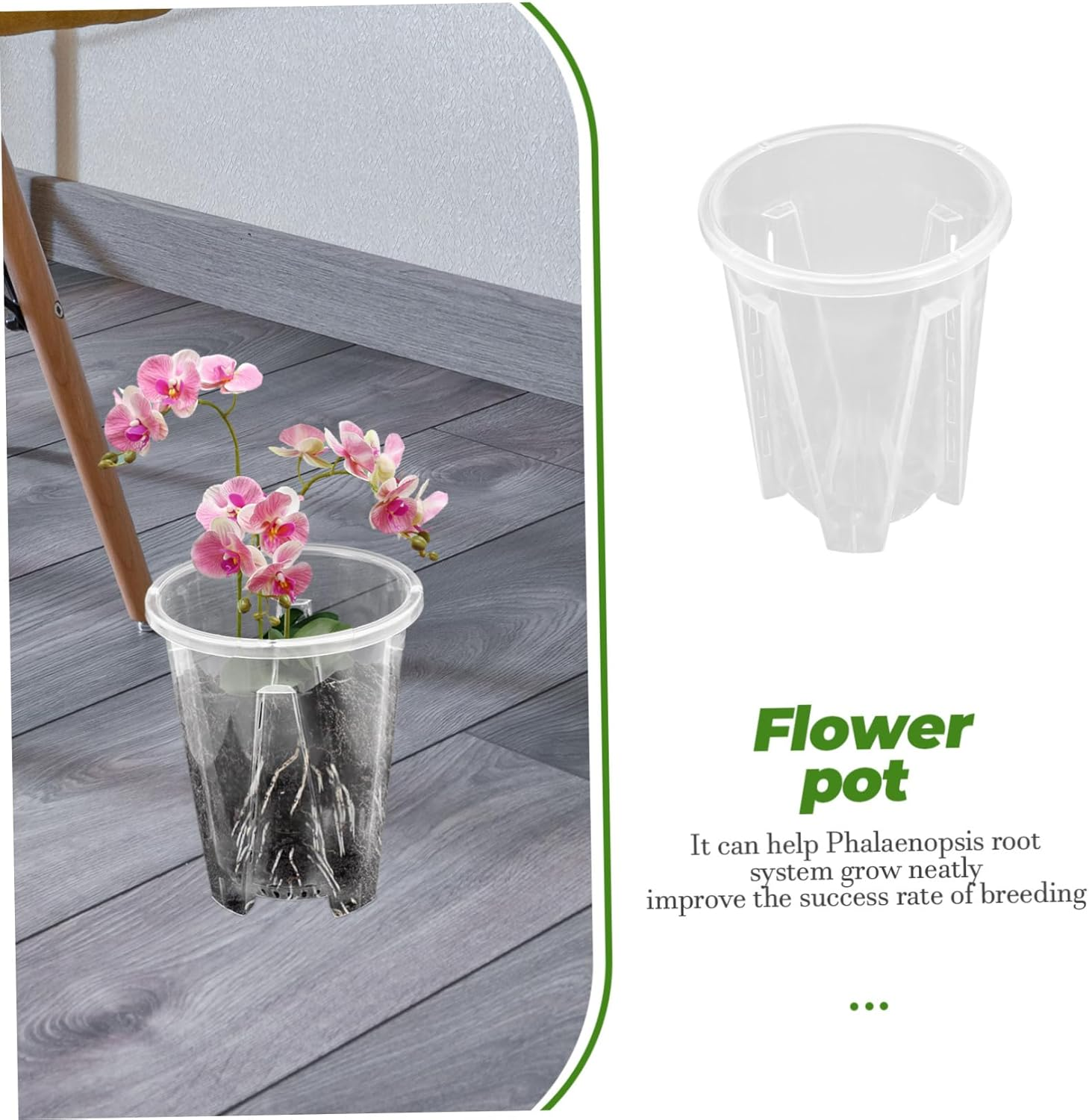 6Pcs Breathable Orchid Pots Plant Nursery Containers Saucers for Gardening 10-Inch Diameter for Seedlings and Root Control image number 6