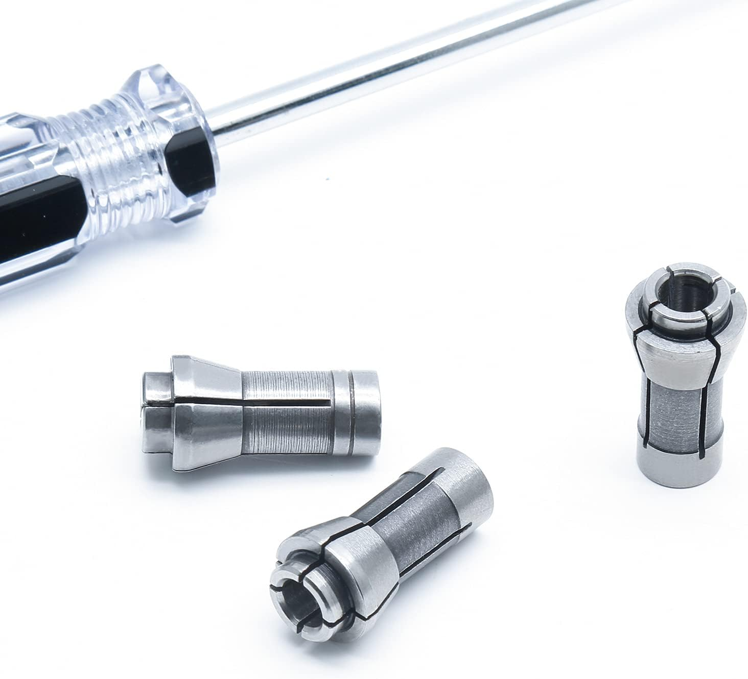 Murtenze 4 Pack Die Grinder Collet, Grinding Machine Clamping Collet Adapter 1/4" and 1/8" Arbors Shanks, 2 Pack 3Mm and 2 Pack 6Mm Die Grinder Collet. image number 4