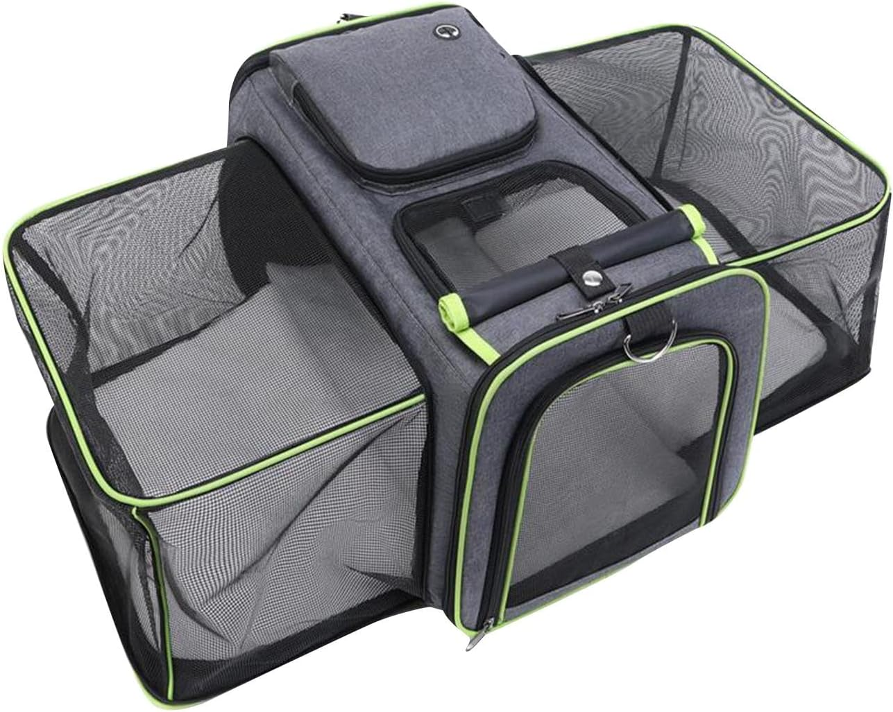 Generic Expandable Pet Carrier, Expandable Cat Carrier, Comfortable, Breathable, Waterproof, Soft Sided, Foldable for Walking, Gray Green image number 1