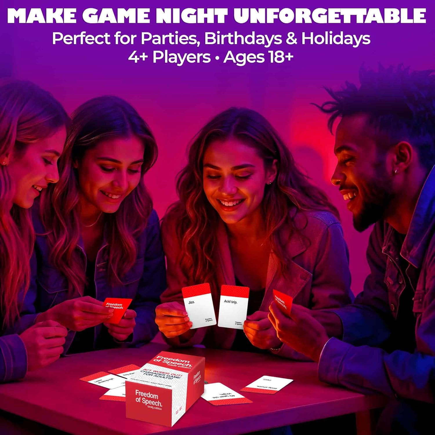 QUOKKA Card Board Games for Adults - Freedom of Speech. Adult Edition - Fast-Paced | Guess the Word | Easy to Play - Adult Party Game for Game Night image number 6