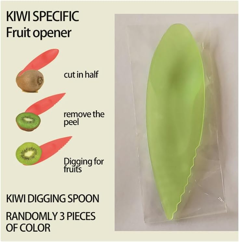 3Pcs 2 in 1 Kiwi Easy Peelers Cutter Fruit Pulp Spoon Fruit Peeler Kitchen Tool Professional Random Color