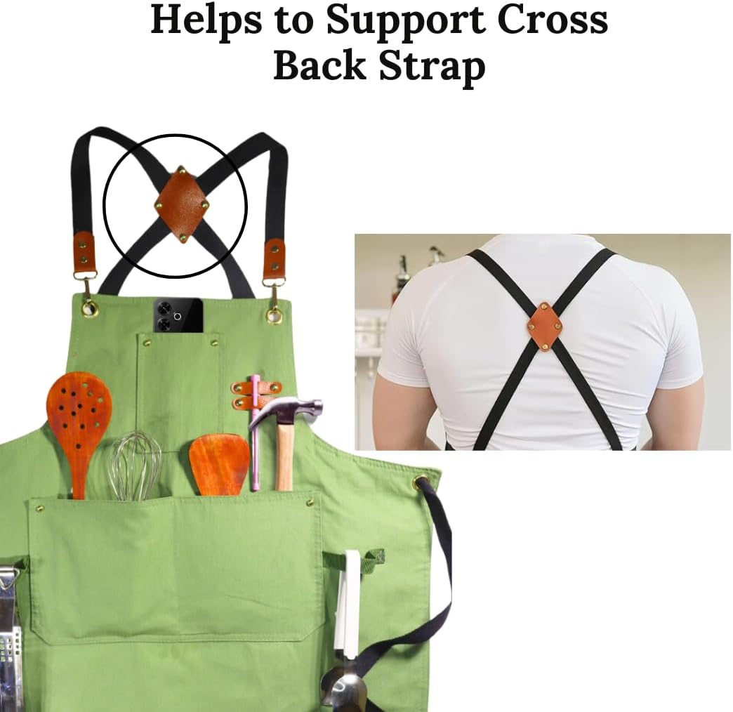 Heavy Duty Cotton Apron for Men & Women| Suitable for Home Kitchen | Triple Layer Waterproof Apron | Adjustable Strap for Chefs, Painters and Many More image number 5