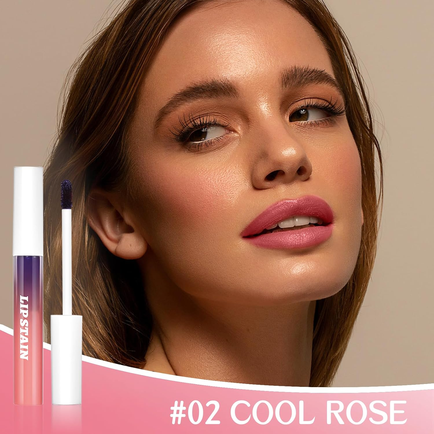 Lip Stain, Lip Liner Stay with Tweezer, Peel off Lip Liner Tattoo- Long Lasting, Waterproof & Transfer Proof Lip Tint with Matte Finish, Highly Pigmented Color (Cool Rose) image number 4