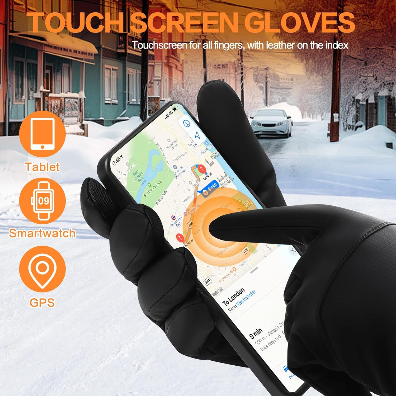 Winter Thermal Gloves for Women Men - Waterproof, Touchscreen Running, Cycling, Hiking, and More image number 1