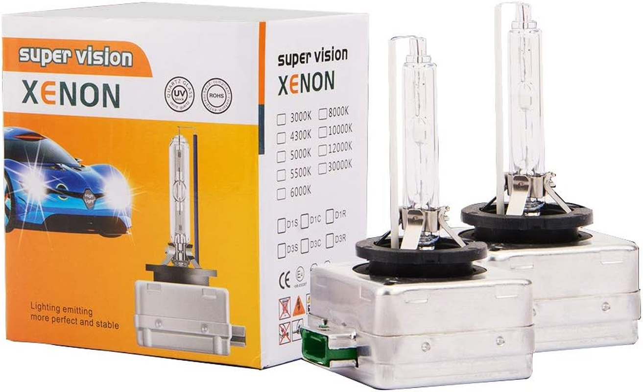GSRECY D3S 4300K Xenon HID Headlight Bulbs-Replacment 35W High Low Beam Bulbs with Metal Stents Base 66154 66340HB 42403 42302,Pack of 2 image number 2