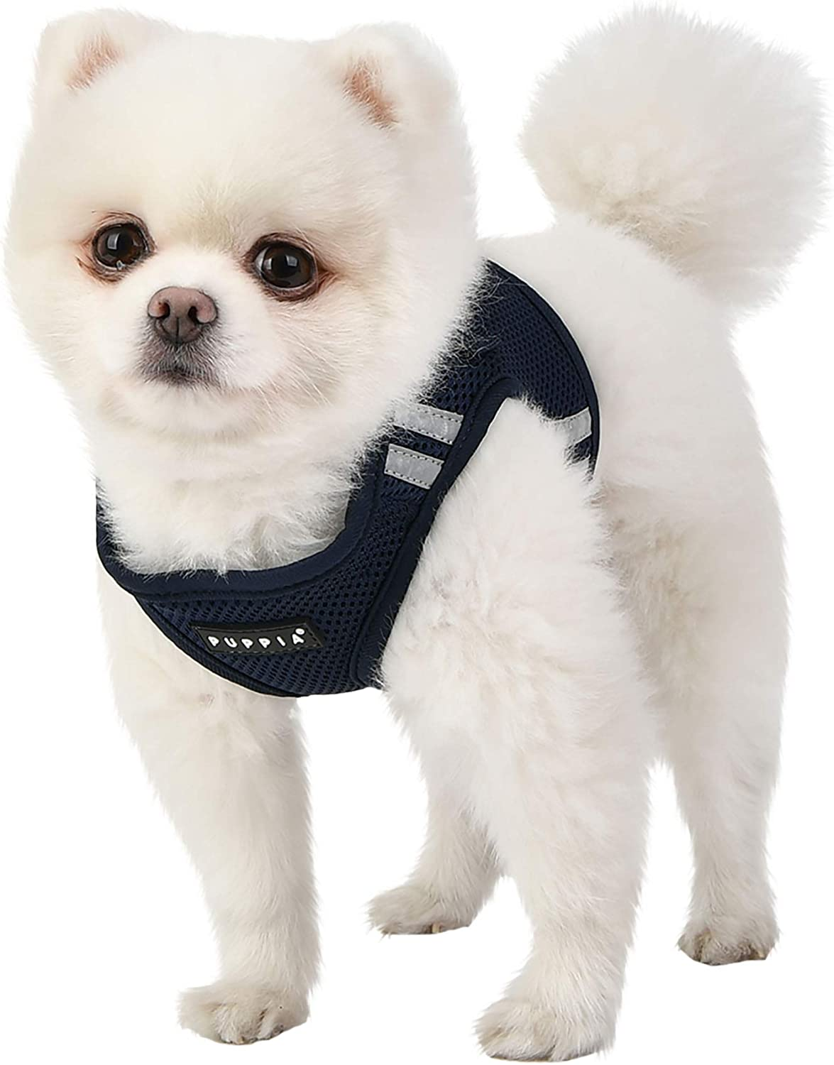 Puppia Soft Mesh Dog Vest Navy with Reflective Strips Small