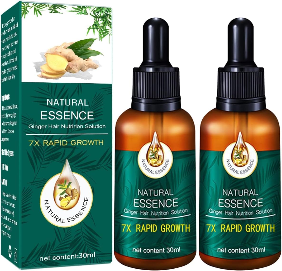 7X Rapid Hairup Serum, Ginger Hair Growth Serum, Rapid Growth Hair Treatment 7 Day Hair Growth Serum Essence Oil Regrow, for Fuller Healthier Hair, Prevent Hair Loss and Thinn-30Ml image number 1