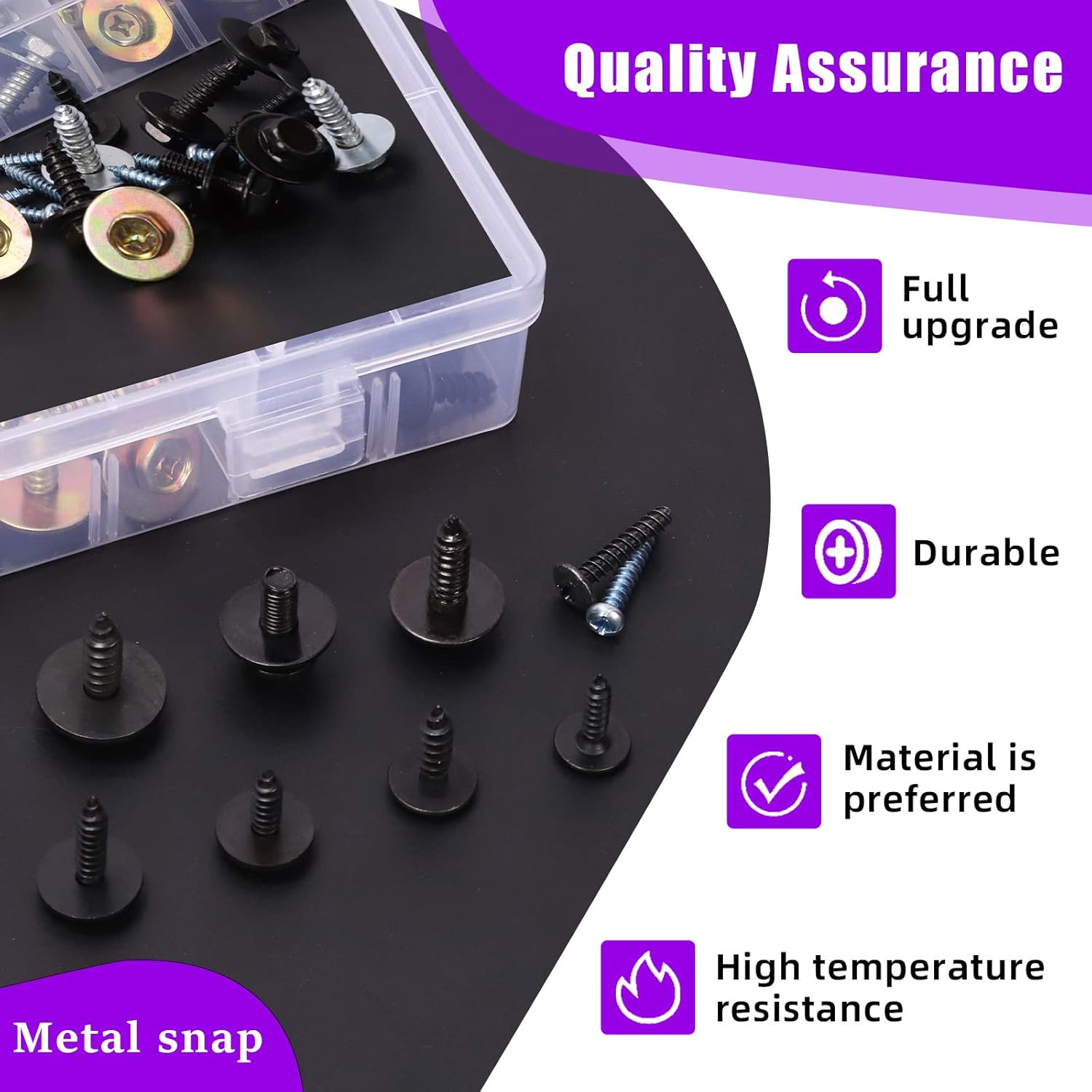 Swpeet Metal Car Screw Body Bumper Hood Retainer Clips with Phillips round Head Self Tapping Screw Assortment Kit, Body Bolts Fender Liner Splash Shield Bumper Cover for Most Cars image number 3